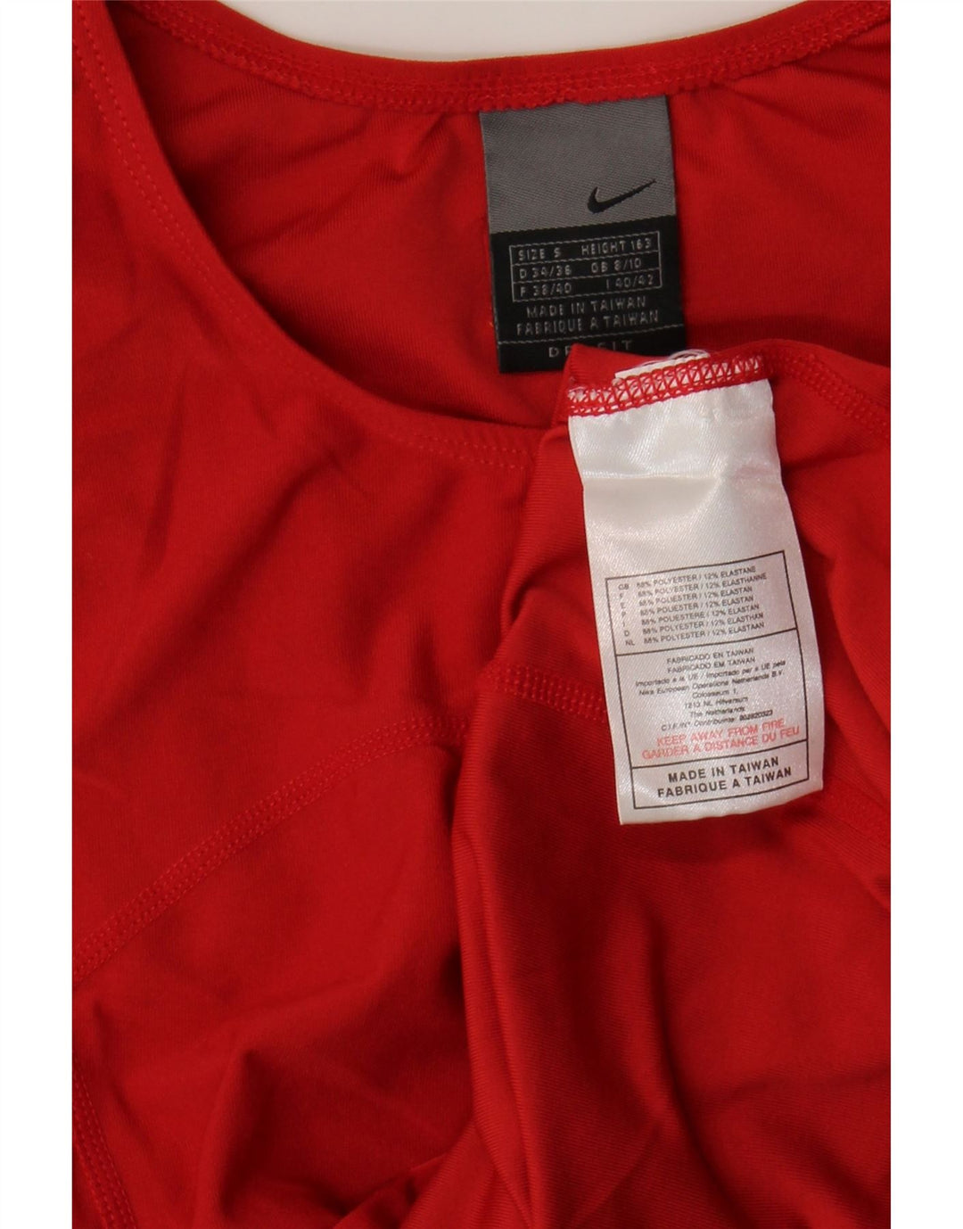 Nike Débardeur court pour femme UK 8/10 Petit Rouge Polyester