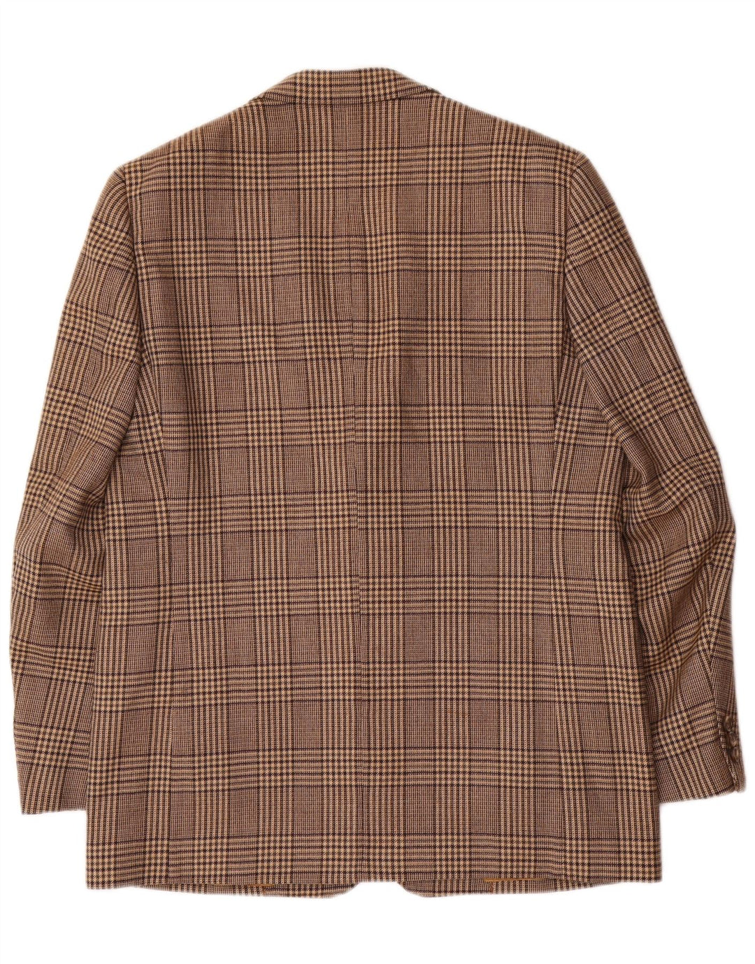 vintage Homme 2 Bouton Blazer Veste UK 42 XL Marron Check Laine