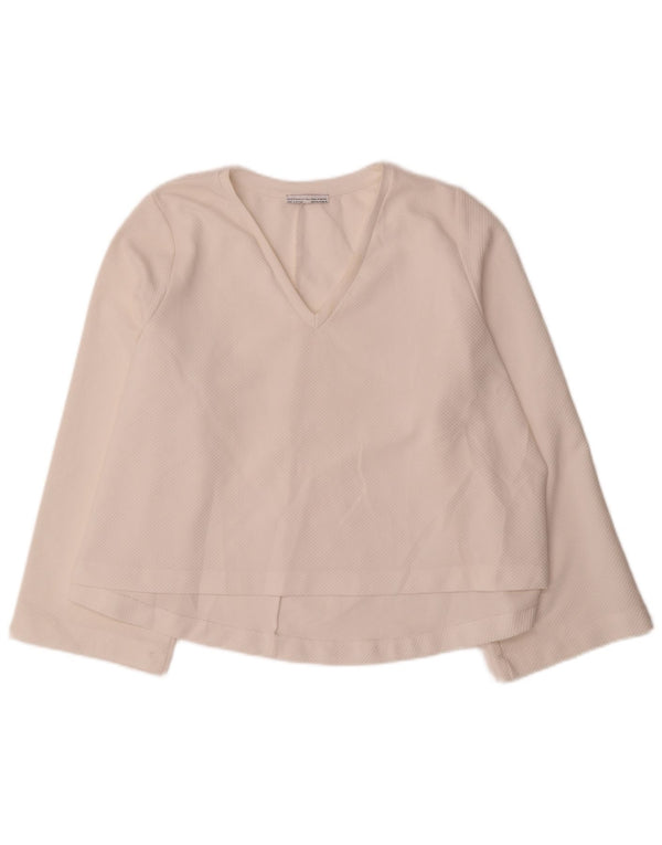 Zara Femme Trafaluc Top Manches Longues UK 14 Medium Off White