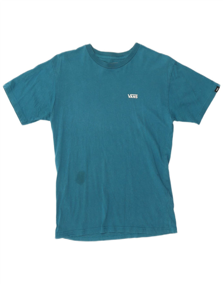 Vans Womens Classic Fit T-Shirt Top UK 10 Petit Bleu Coton