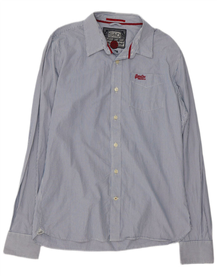 Superdry Chemise Homme 2XL Coton Rayé Bleu