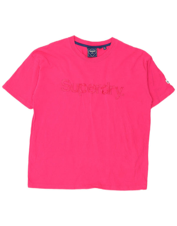 Superdry T-shirt graphique à manches courtes pour femme UK 8 Small Rose Polyester