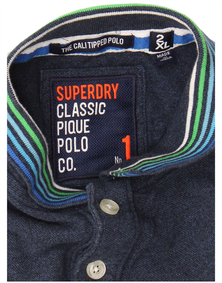 SUPERDRY Polo Graphique Homme 2XL Bleu Marine