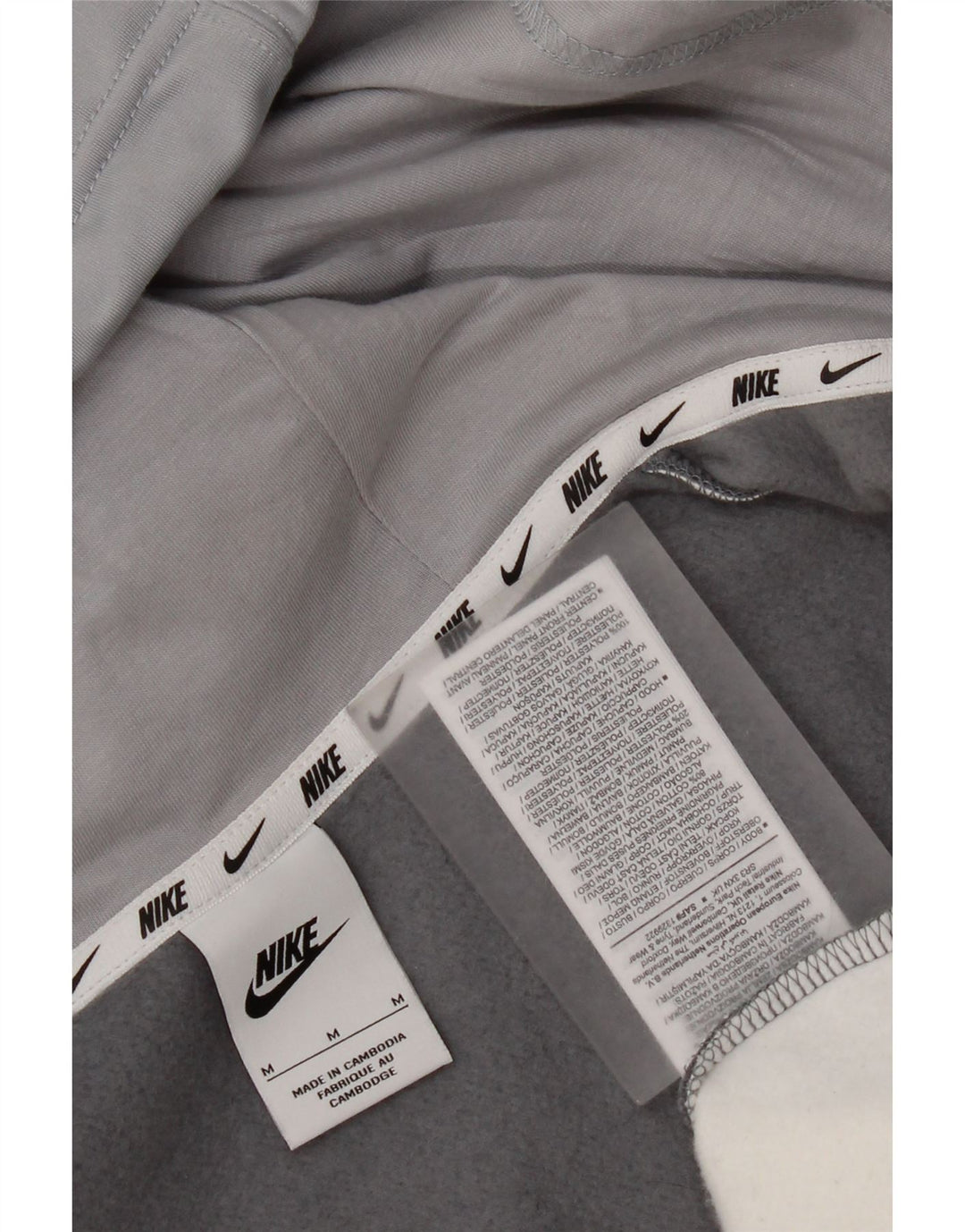 Nike Sweat à capuche zippé graphique en coton color block gris moyen pour homme