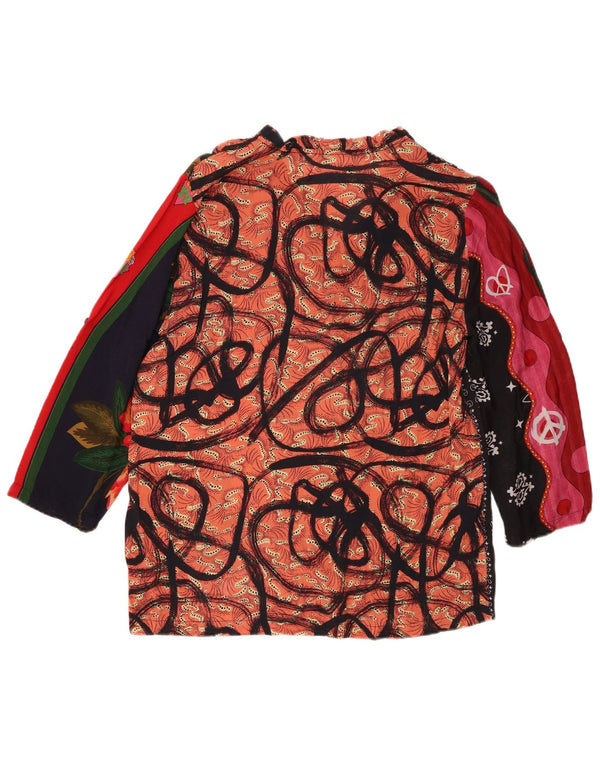 Desigual Womens 3/4 Sleeve Blouse Top UK 18 XL Multicoloured Patchwork