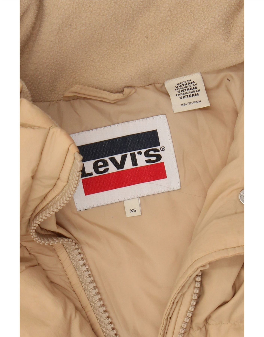 LEVI'S Veste matelassée surdimensionnée pour femme UK 6 XS Beige Polyamide
