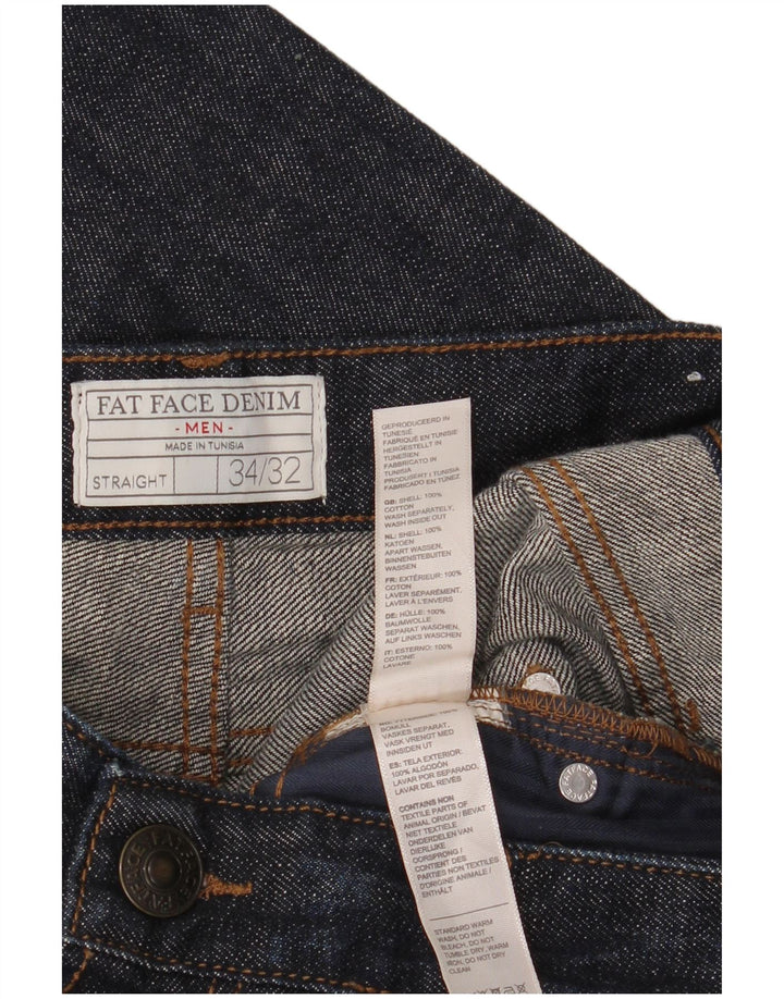 Fat Face Jean droit homme W34 L32 bleu coton