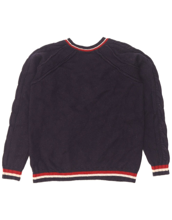 Just Cavalli Pull col V pour femme UK 14 Bleu marine moyen