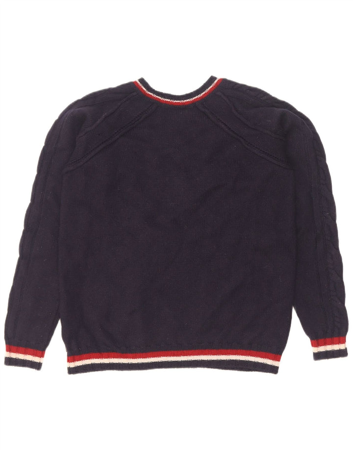 Just Cavalli Pull col V pour femme UK 14 Bleu marine moyen