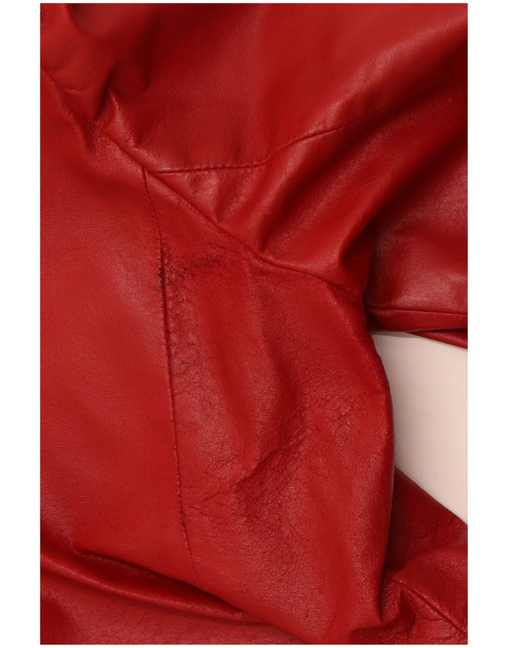 Veste en cuir femme VINTAGE IT 42 cuir rouge moyen