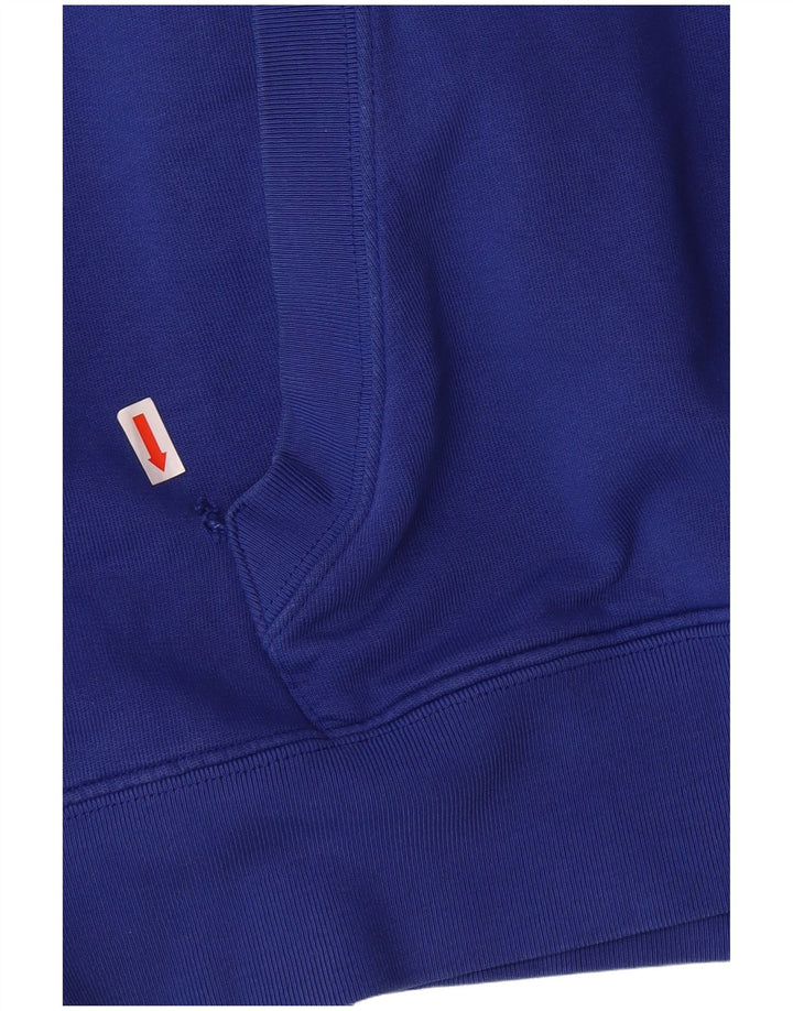 CONVERSE Pull à capuche graphique pour hommes, grand coton bleu