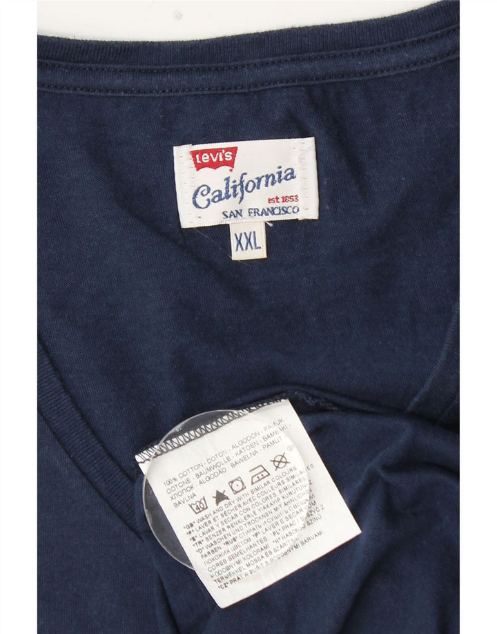 LEVI'S T-Shirt Homme Top 2XL Bleu Marine Coton