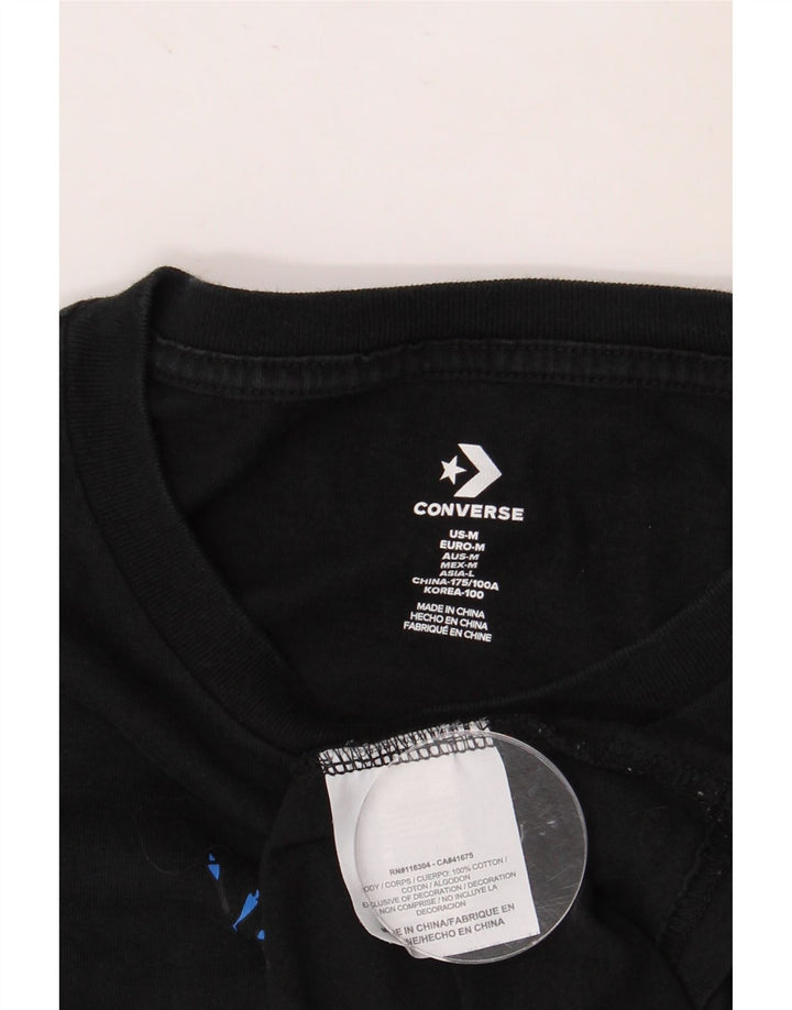 CONVERSE T-Shirt Graphique Homme Noir Moyen Coton Floral