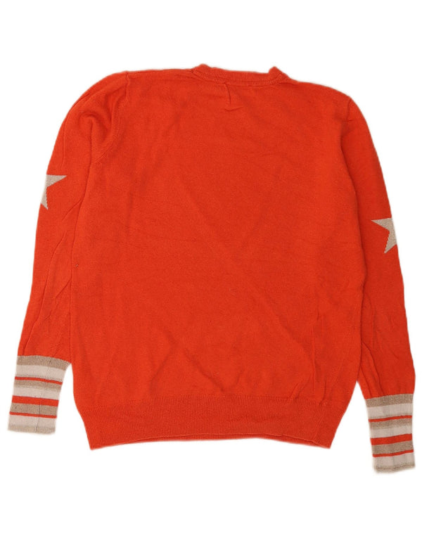 MINT VELVET Pull graphique à col rond pour femme UK 6 XS Orange rayé