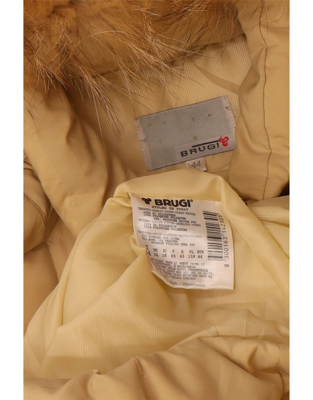 BRUGI Manteau matelassé à capuche pour femme IT 44 Beige moyen Polyester