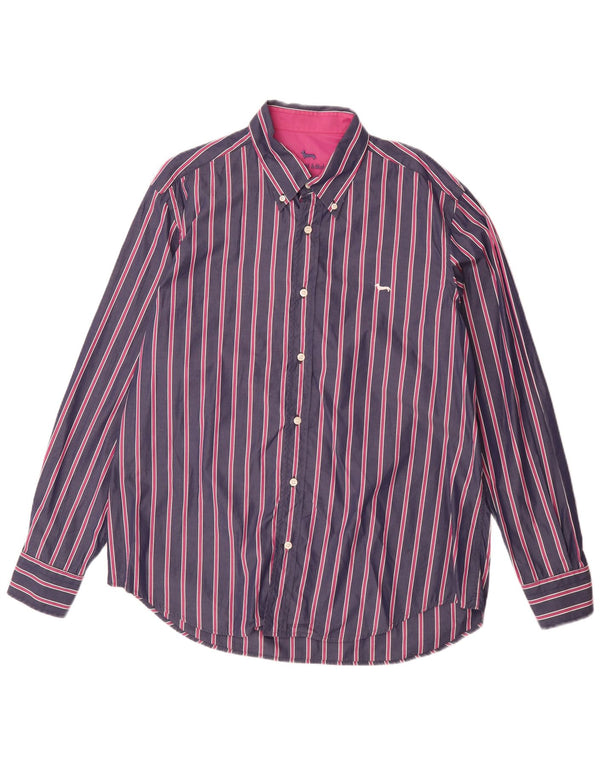 Harmont & Blaine Chemise Homme 2XL Bleu Marine Rayé Coton