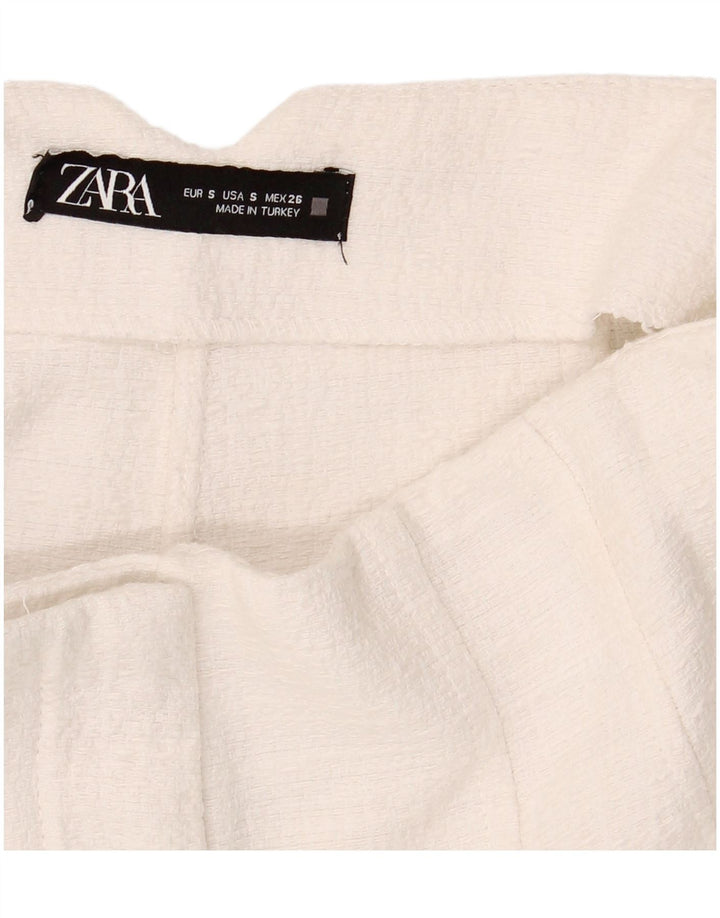 Zara Pantalon chaud taille haute pour femme Small W26 Blanc