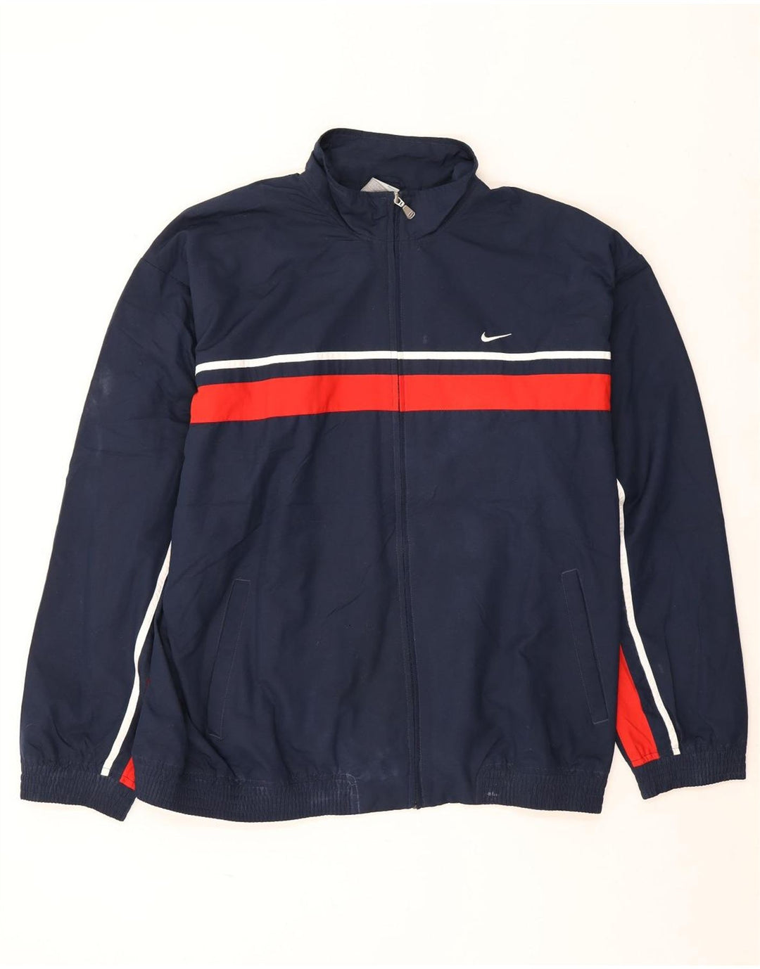 Nike Veste de survêtement pour homme UK 44/46 XL Bleu marine Colorblock Polyester