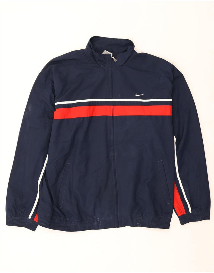 Nike Veste de survêtement pour homme UK 44/46 XL Bleu marine Colorblock Polyester