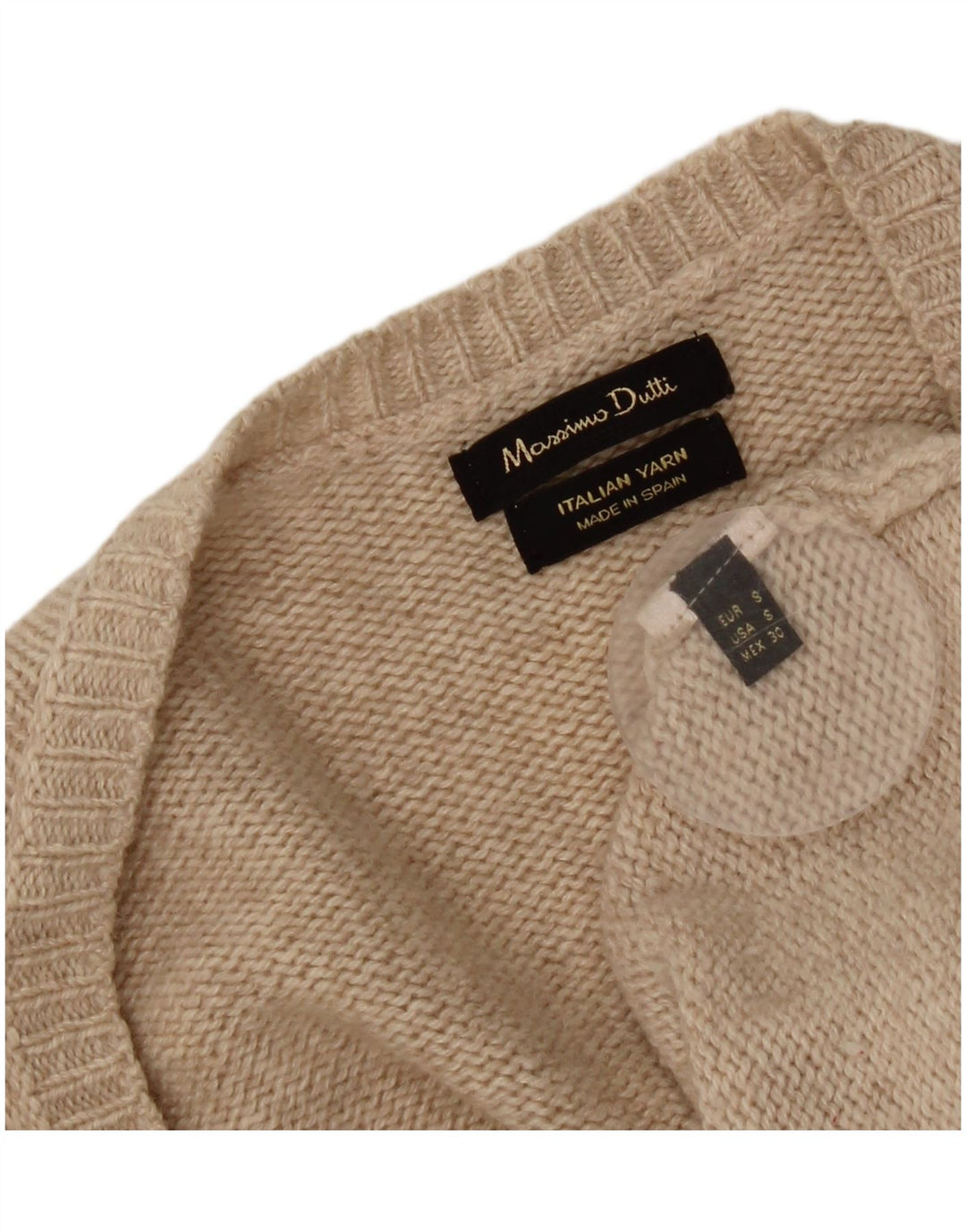 Massimo Dutti Pull cardigan surdimensionné pour femme UK 10 Petit Beige