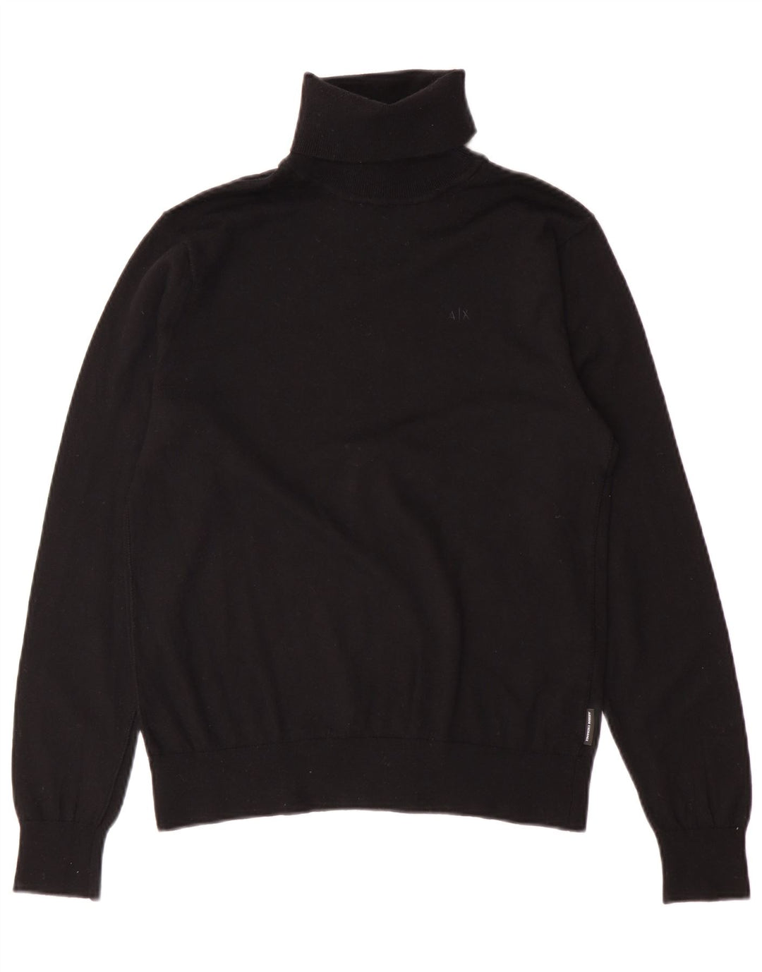 Armani Exchange Pull col roulé pour homme en laine vierge noire Taille S