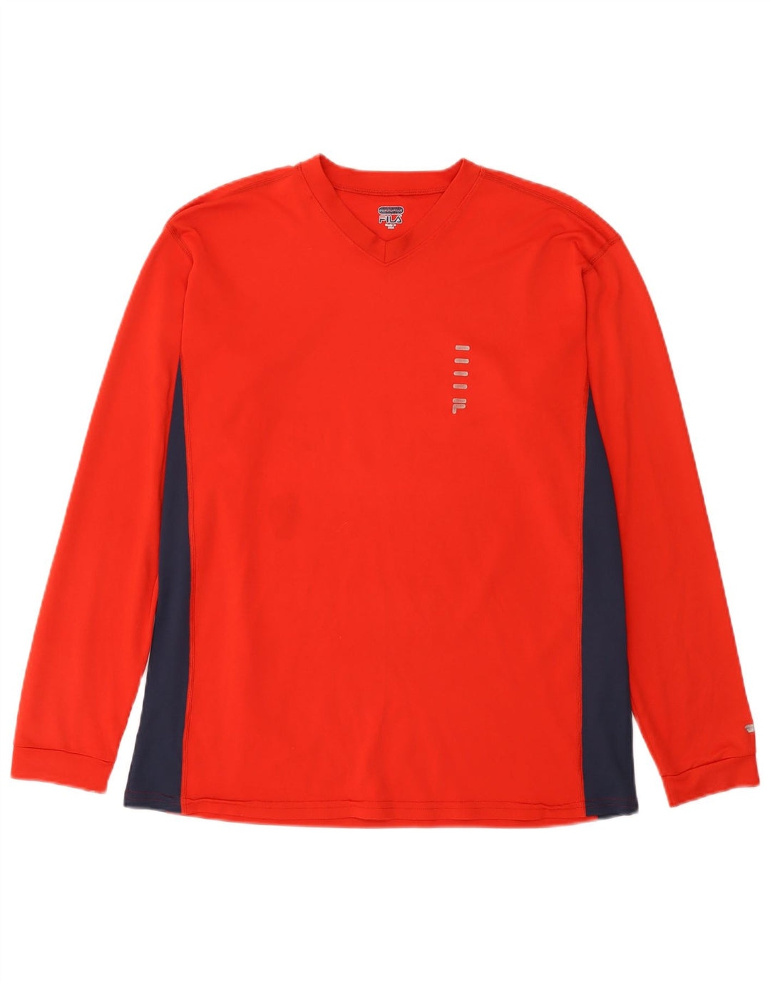 Fila Haut à manches longues pour hommes en polyester color block grand rouge