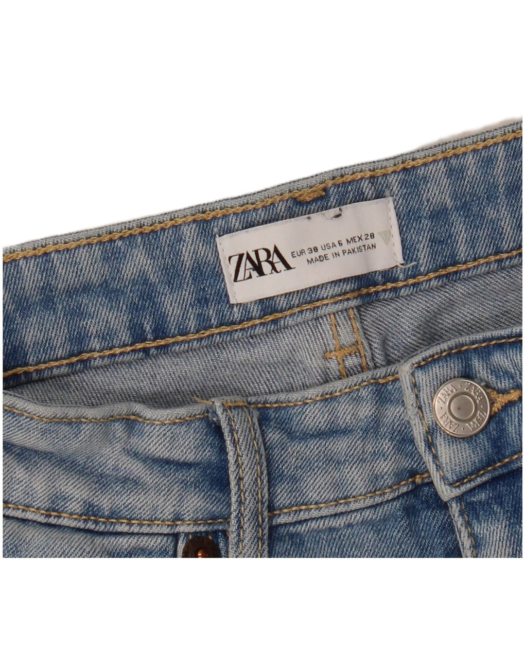 ZARA Jean Bootcut Femme EU 38 Petit W28 L25 Bleu