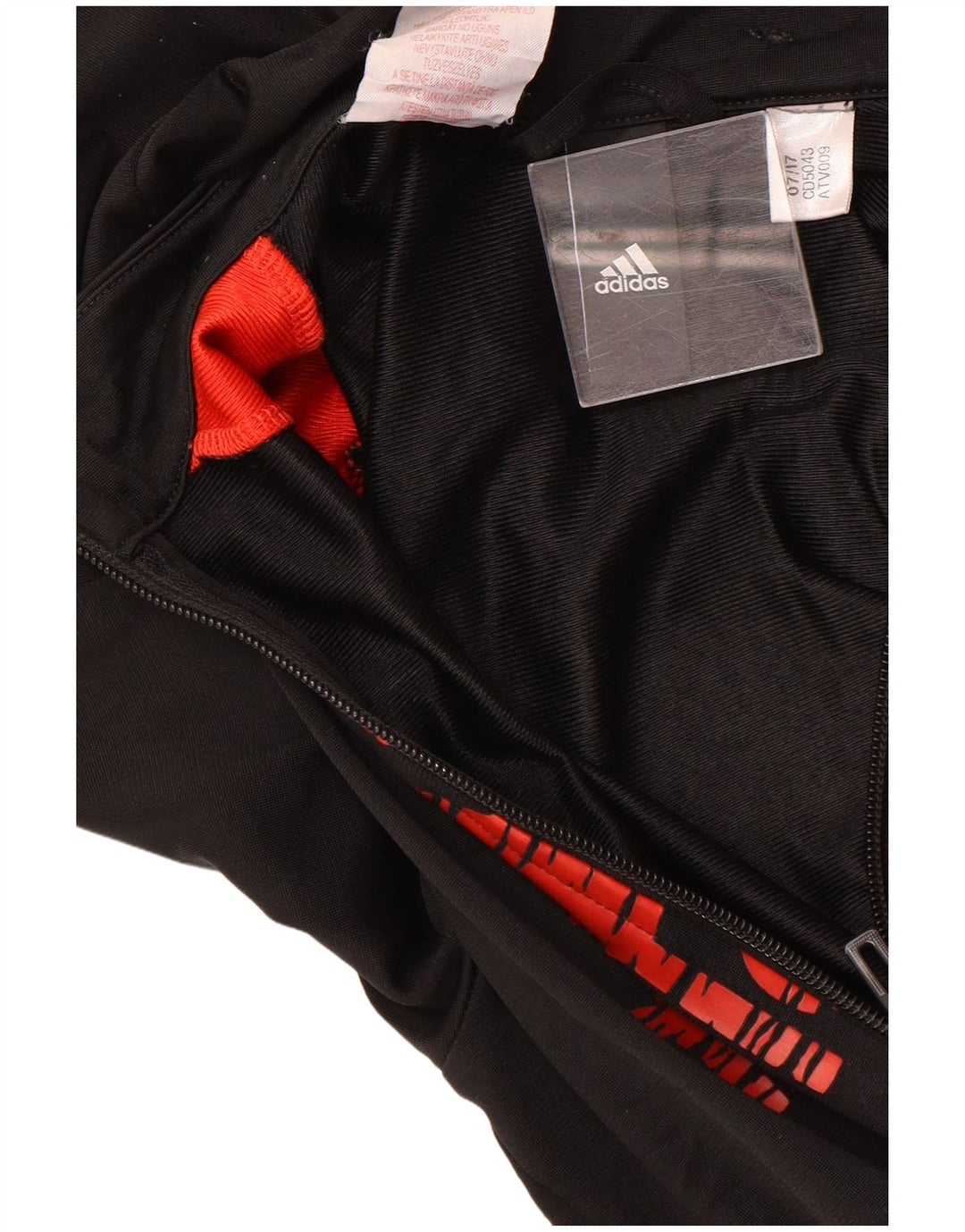 ADIDAS Boys Graphic Tracksuit Top Jacket 5-6 Years Black