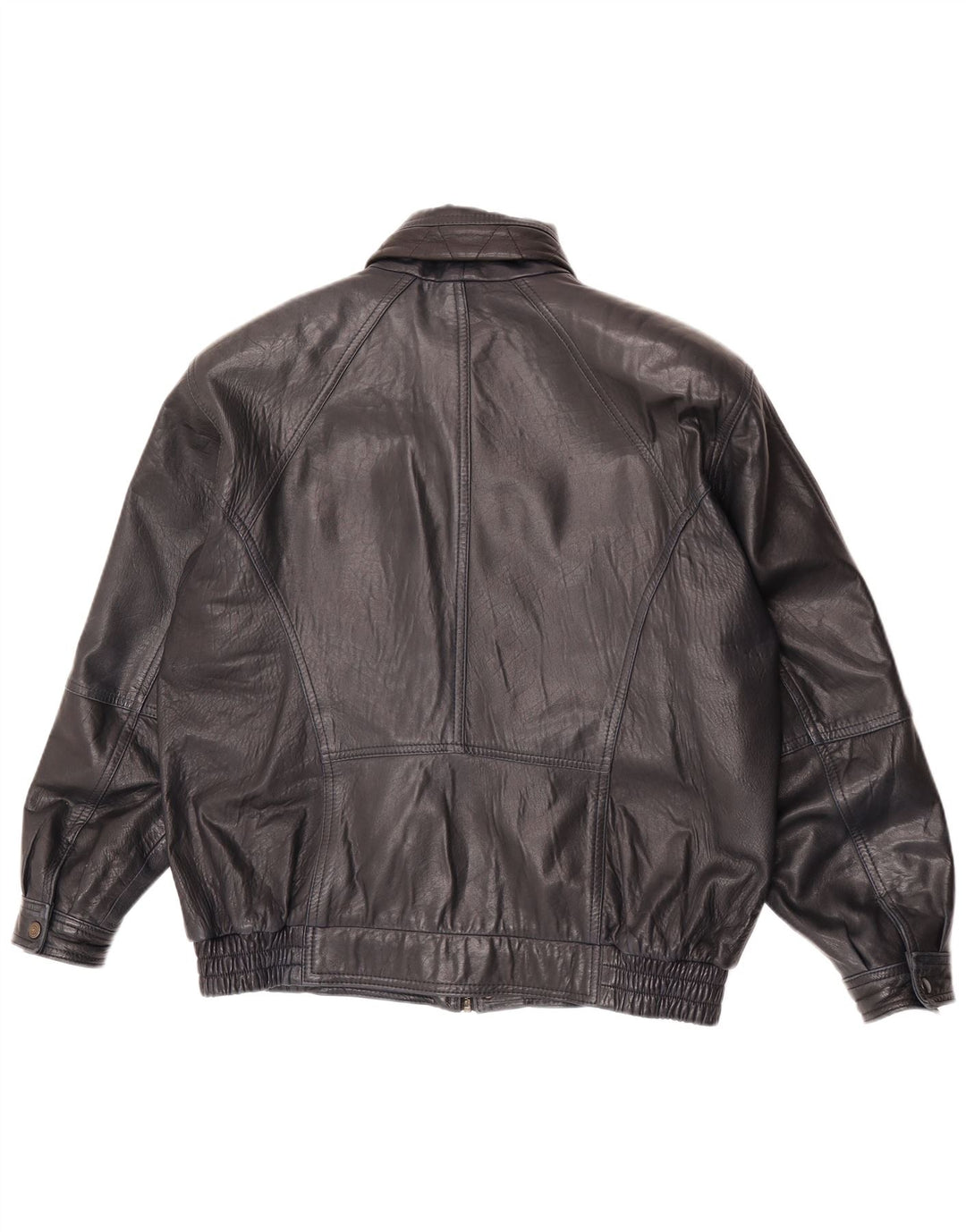 veste en cuir homme vintage EU 52 XL Cuir bleu marine