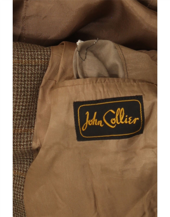 John Collier Veste Blazer 3 Boutons pour Homme UK 38 Pied-de-Poule Marron Moyen