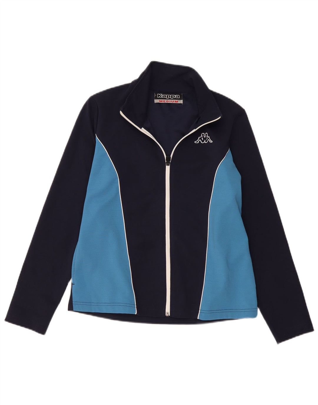 KAPPA Veste de survêtement pour femme UK 14 Bleu marine moyen Colourblock