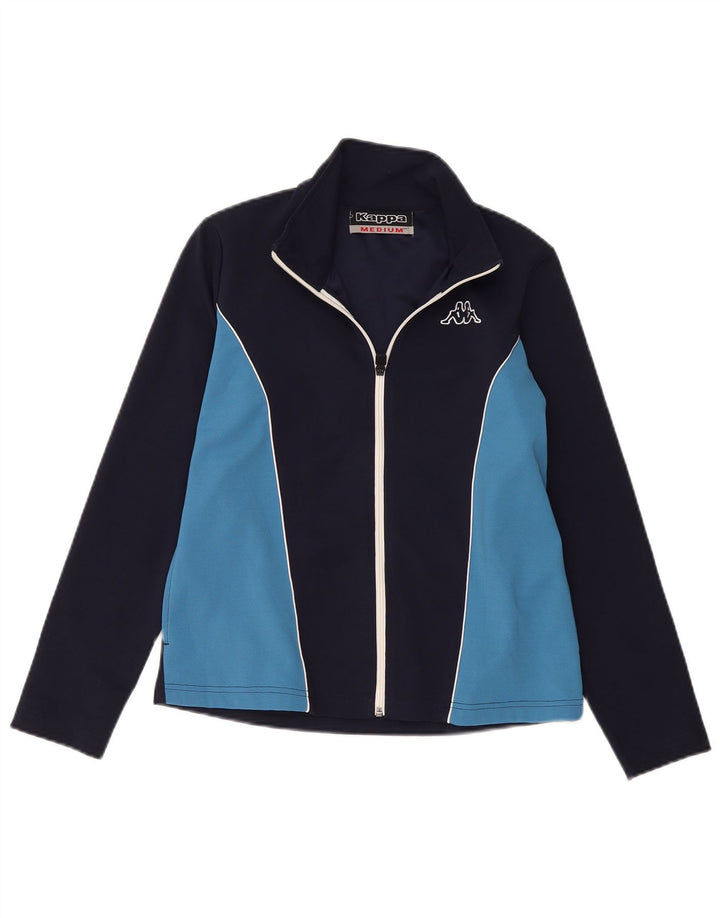KAPPA Veste de survêtement pour femme UK 14 Bleu marine moyen Colourblock