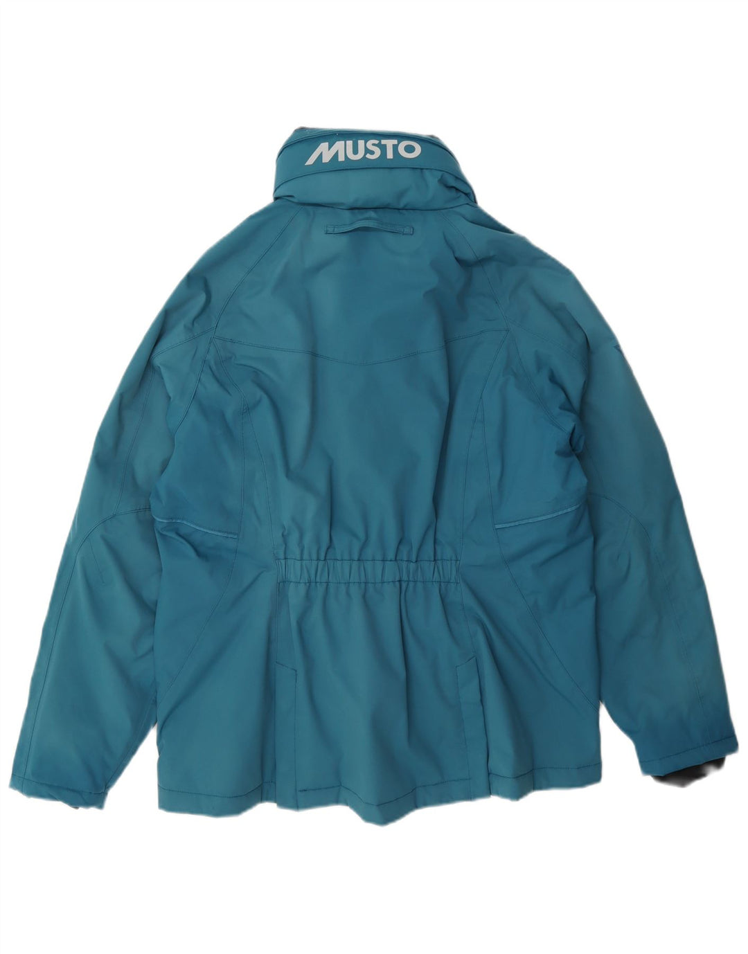 Musto Veste coupe-vent à capuche graphique pour femme UK 16 Large Bleu Polyamide