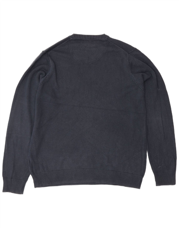 Marks & Spencer Pull col rond homme bleu marine moyen coton