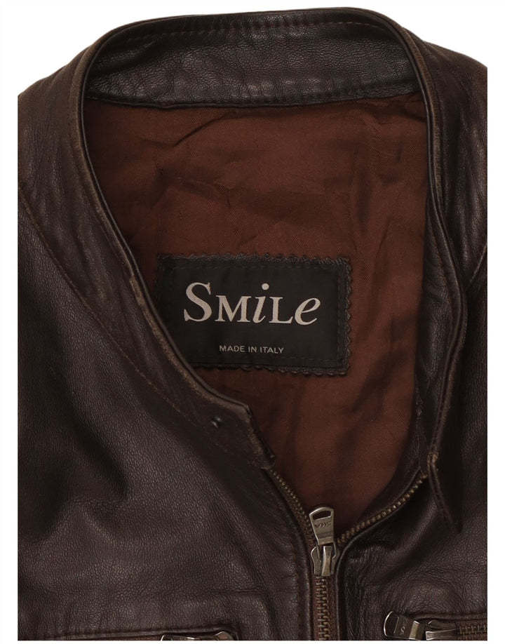 veste en cuir homme vintage UK 38 Brun moyen