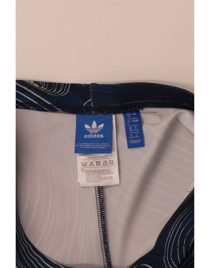 Adidas Leggings à motif abstrait pour femme UK 8 Small Bleu marine Polyester