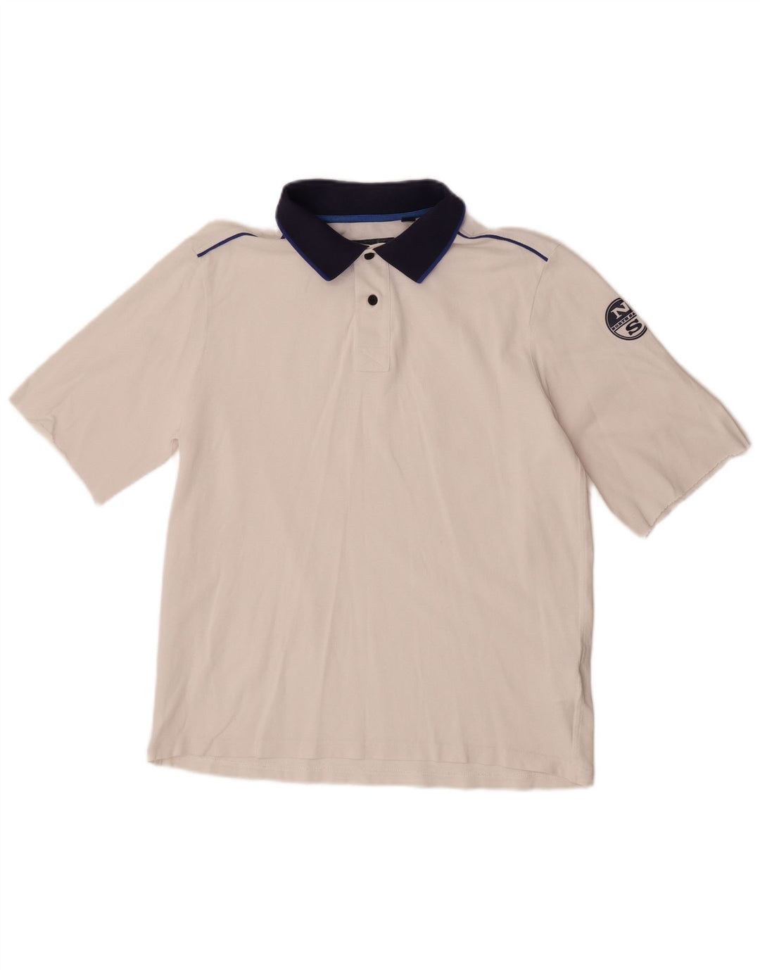 North Sails Polo Homme Blanc Moyen Coton Colorblock