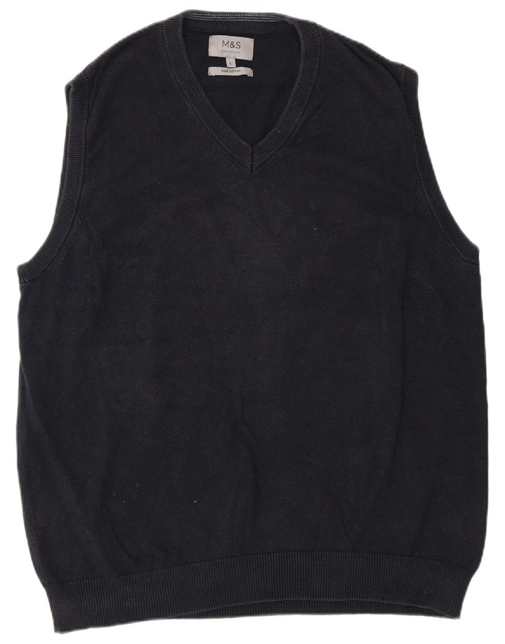Marks & Spencer Débardeur pour homme en coton bleu marine Taille L