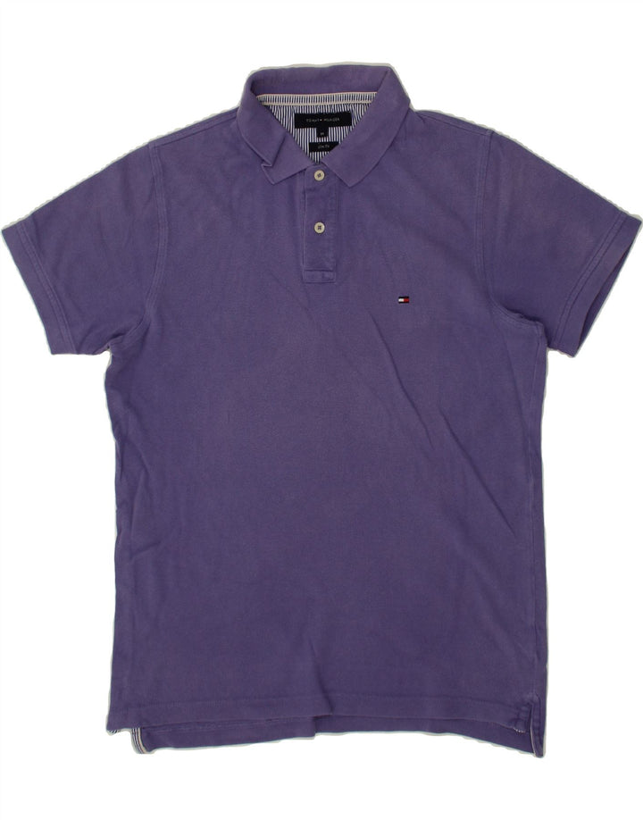 TOMMY HILFIGER Mens Slim Fit Polo Shirt Medium Blue Cotton Vintage Tommy Hilfiger and Second-Hand Tommy Hilfiger from Messina Hembry 