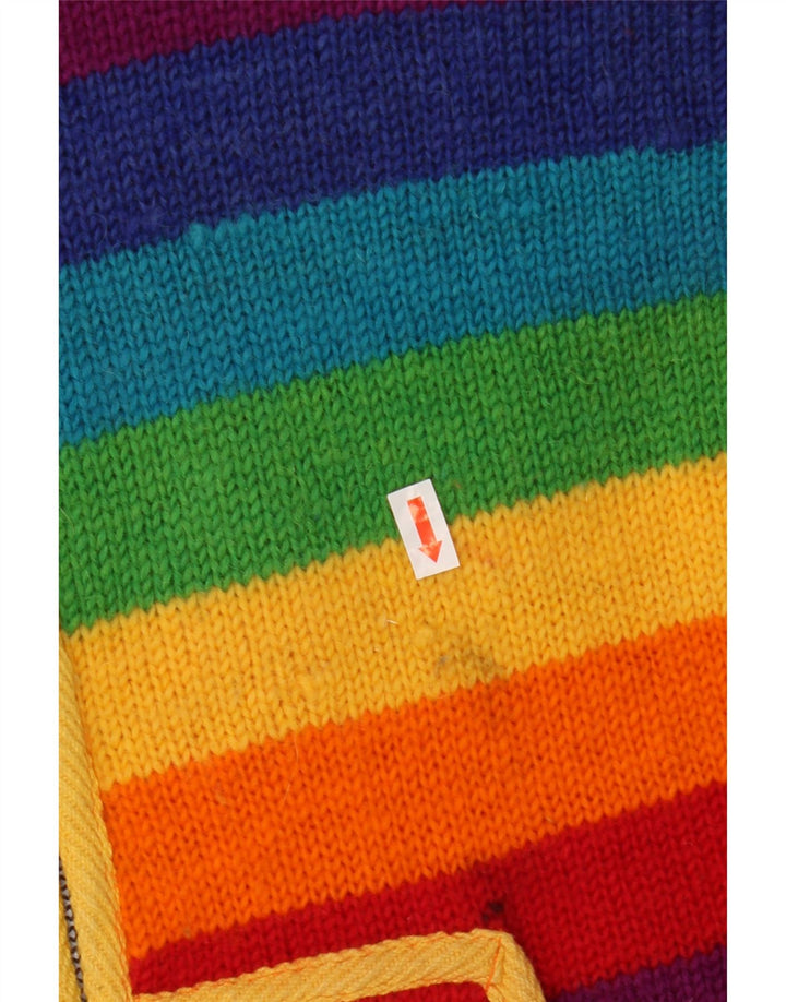 vintage Womens Cardigan Sweater UK 12 Moyen Multicolore Coloré