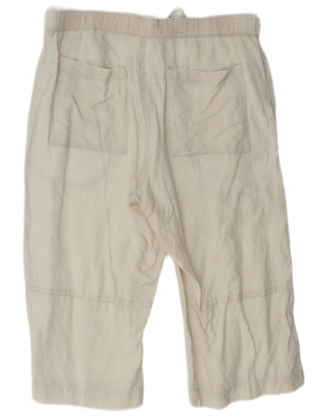 MARKS & SPENCER Bermuda Harbour Homme Bleu W32 Lin Beige Moyen