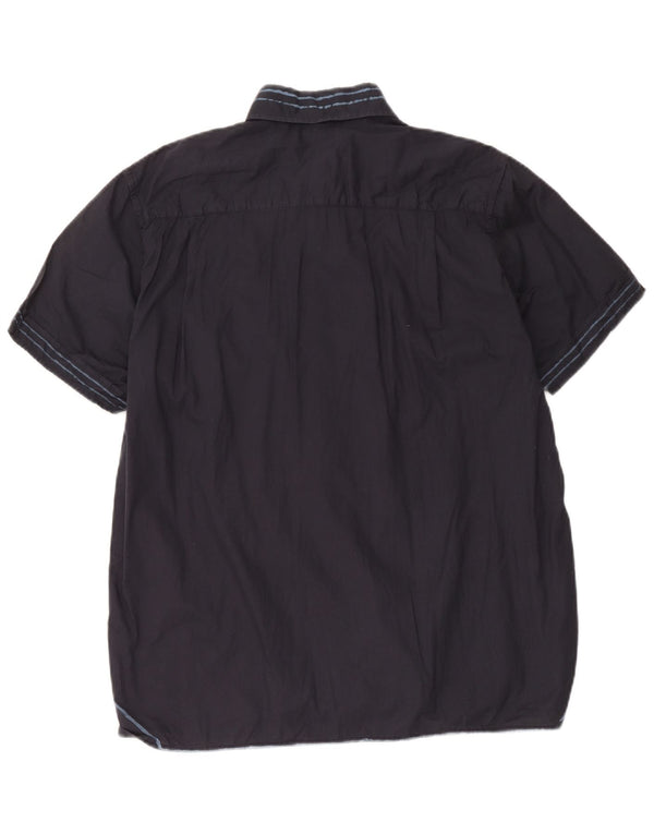 Napapijri Chemise Graphique à Manches Courtes Homme XL Bleu Marine Coton
