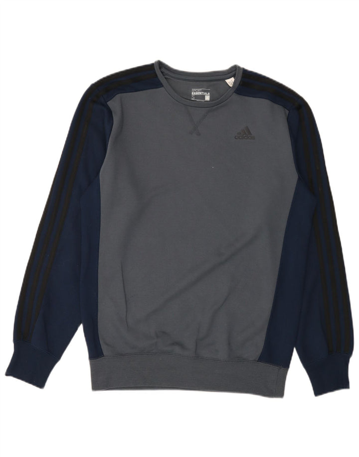 Adidas Climalite Sweatshirt Jumper Petit Bleu Colorblock Polyester