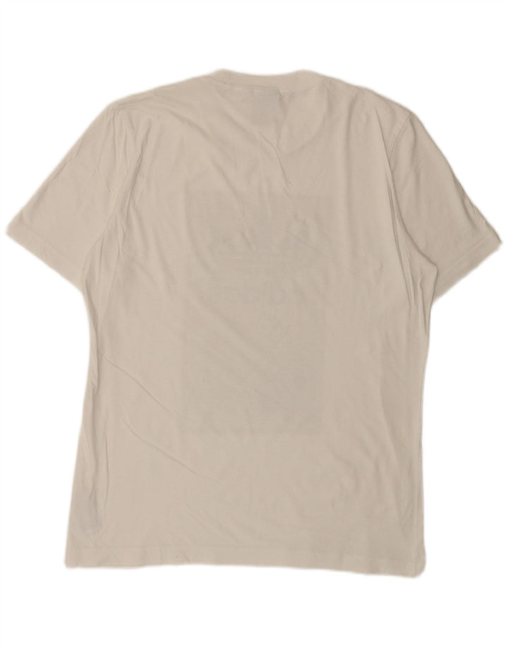 Adidas T-shirt graphique pour homme en coton blanc moyen