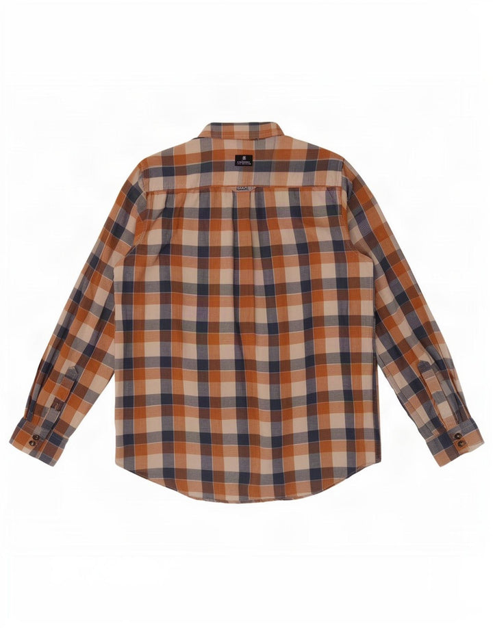 Crew Clothing Chemise coupe classique pour homme en coton vichy marron