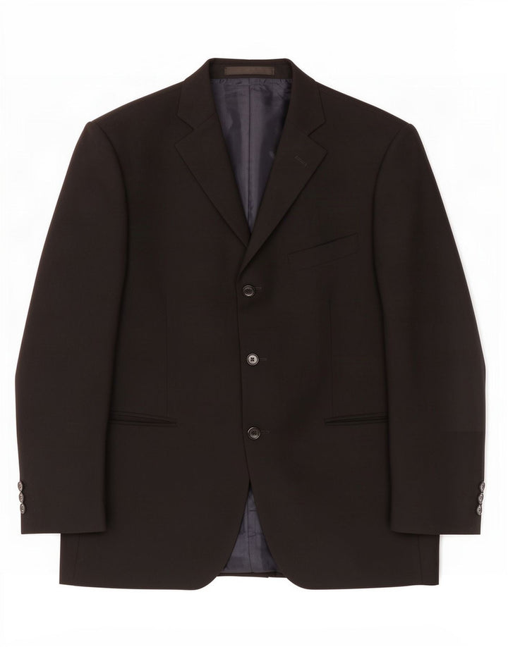 Marks & Spencer Veste blazer à 3 boutons pour homme UK 40 Noir moyen Polyester