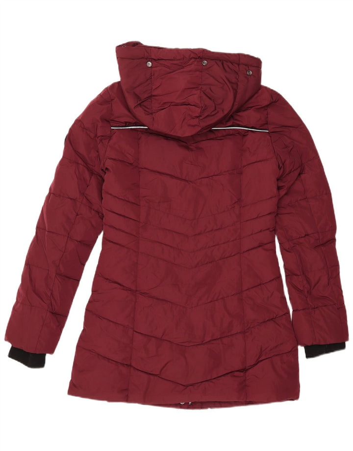 Superdry Veste matelassée à capuche pour femme UK 8 Small Bordeaux Polyester
