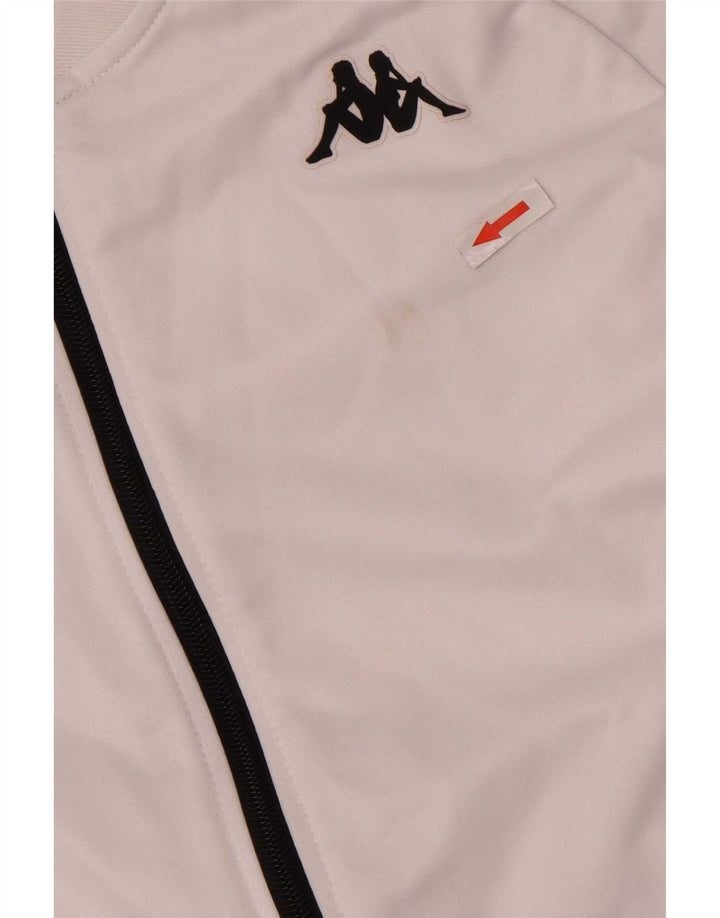 Kappa Veste de survêtement graphique pour femme UK 10 Small Blanc Colourblock