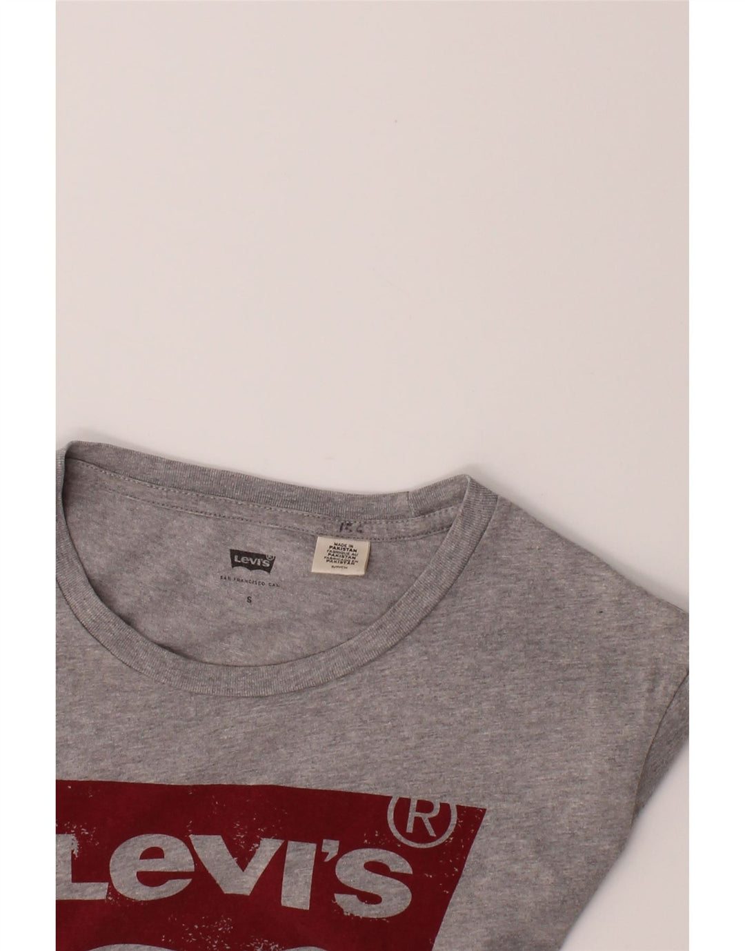 LEVI'S Mens Graphic T-Shirt Top Small Grey Cotton Vintage Levi's and Second-Hand Levi's from Messina Hembry 