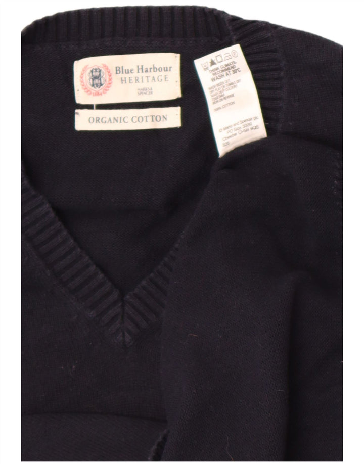 Marks & Spencer Débardeur Blue Harbor Vest pour hommes, grand coton bleu marine